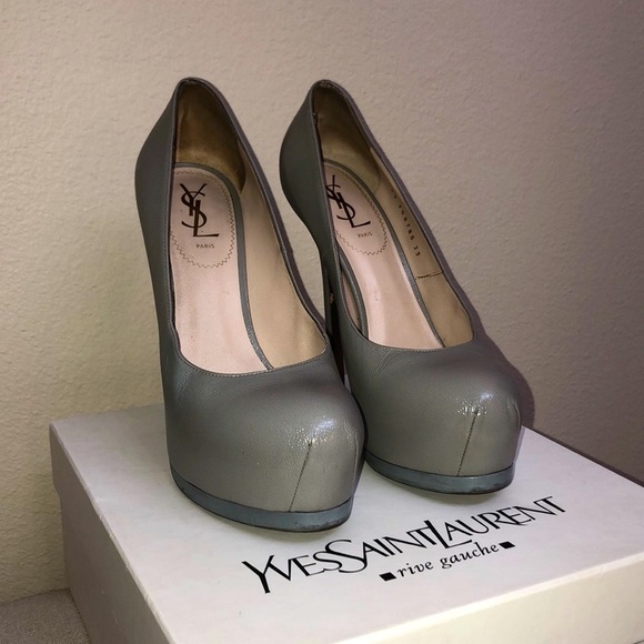 Yves Saint Laurent Shoes - YSL Tribtoo 105 Pump Platforms - Stone Beige